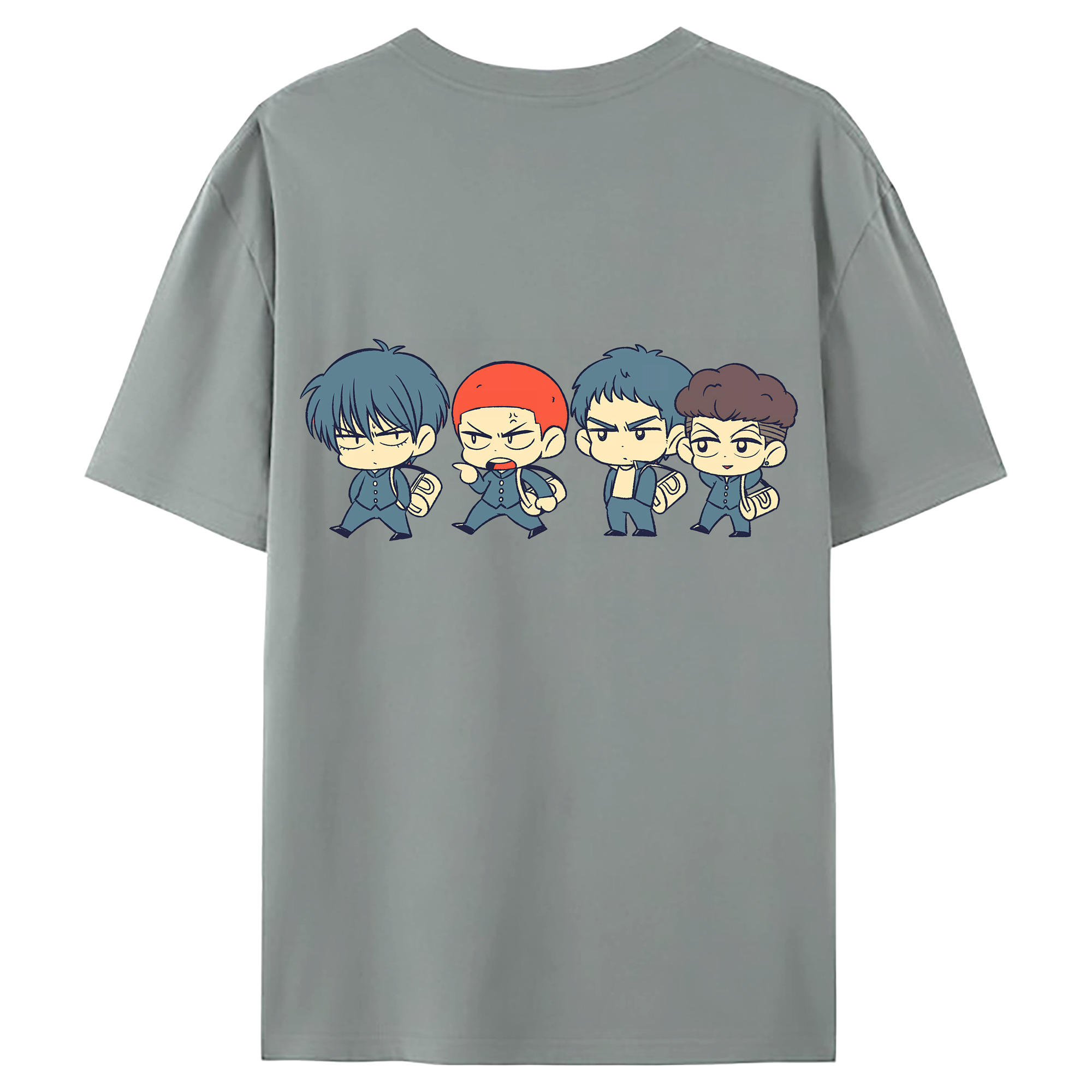 （画像用） SLAM DUNK／スラムダンク 綿100％ メンズ半袖Tシャツ（バックプリント） 通気性